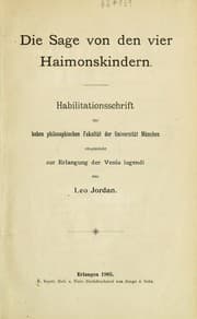 Tapa de Die Sage von den vier Haimonskindern