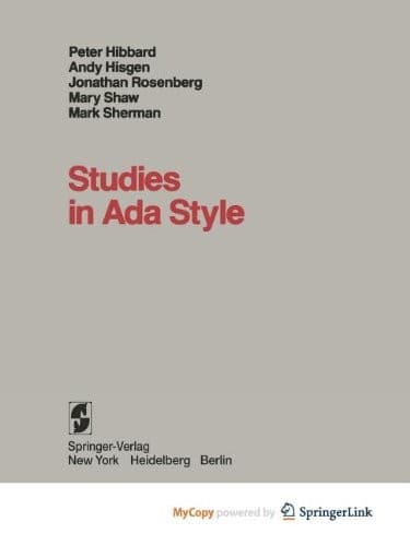 Tapa de Studies in Ada Style