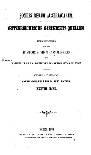 Tapa de Fontes Rerum Austriacarum