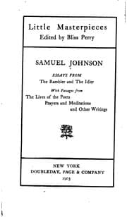 Tapa de Essays from the Rambler and the Idler, with Passages from the Lives of the Poets, Prayers and ..