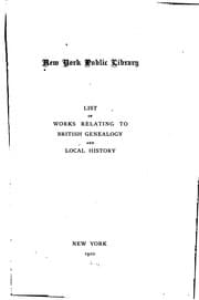 Tapa de List of Works Relating to British Genealogy and Local History