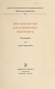 Tapa de Der griechische Alexanderroman Rezension [beta]  Hrsg. von Leif Bergson
