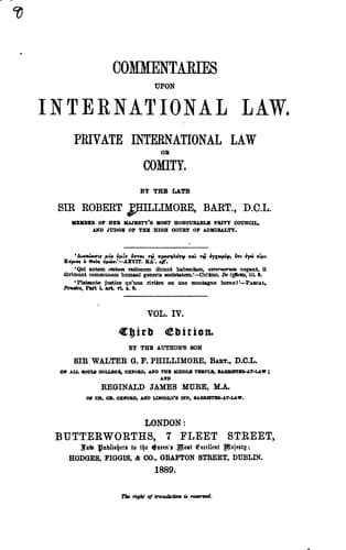 Tapa de Commentaries Upon International Law