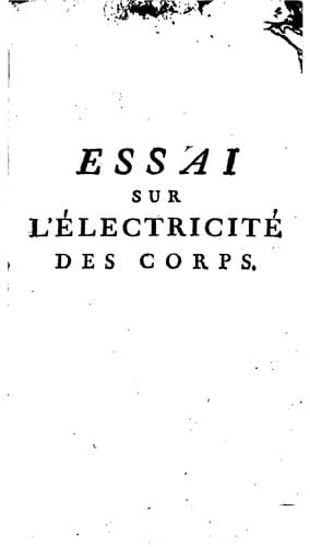 Tapa de Essai sur l'électricité des corps