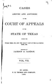 Tapa de Cases Argued and Adjudged in the Court of Appeals of the State of Texas