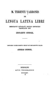 Tapa de M. Terenti Varronis De lingua Latina libri