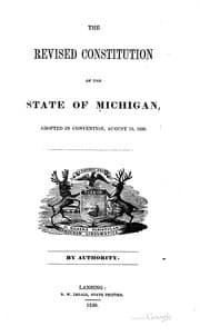 Tapa de The Revised Constitution of the State of Michigan, Adopted in Convention ..