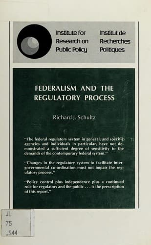 Tapa de Federalism and the regulatory process