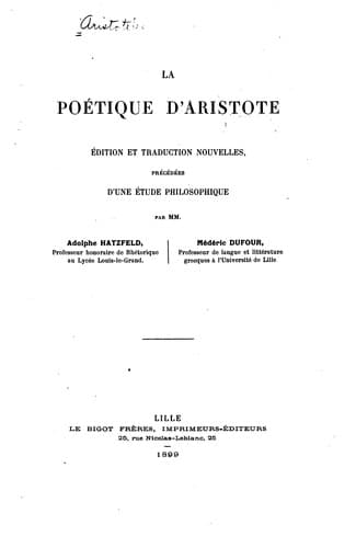 Tapa de La poétique ...