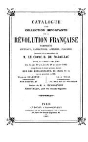 Tapa de Catalogue d'une collection importante sur la révolution française: pamphlets, journaux ..
