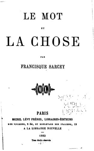 Tapa de Le mot et la chose