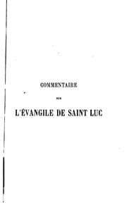 Tapa de Commentaire sur l'Évangile de Saint Luc