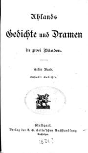 Tapa de Uhlands Gedichte und Dramen