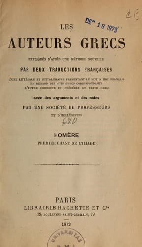 Tapa de Premier chant de l'Iliade