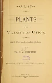 Tapa de A list of plants in the vicinity of Utica