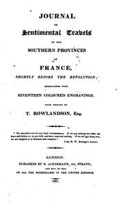 Tapa de Journal of sentimental travels in the southern provinces of France, shortly before the revolution