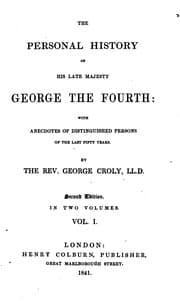 Tapa de The personal history of His late, Majesty George the Fourth
