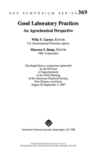 Tapa de Good Laboratory Practices