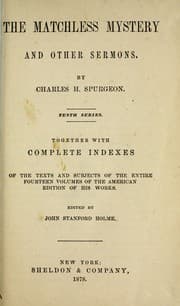 Tapa de The matchless mystery and other sermons