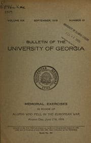 Tapa de Memorial exercises in honor of alumni who fell in the European war, Alumni day, June 17th, 1919 ...