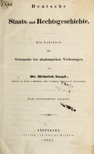 Tapa de Deutsche Staats- und Rechtsgeschichte