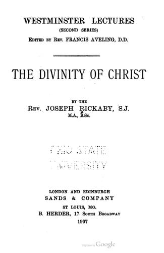 Tapa de The divinity of Christ
