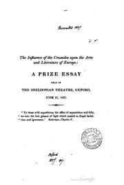 Tapa de The Influence Of The Crusades Upon The Arts And Literature Of Europe