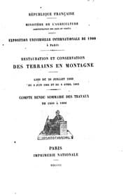 Tapa de Restauration et conservation des terrains en montagne