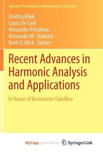 Tapa de Recent Advances in Harmonic Analysis and Applications