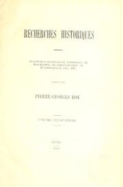 Tapa de Recherches historiques