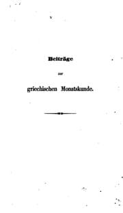 Tapa de Beiträge zur griechischen Monatskunde