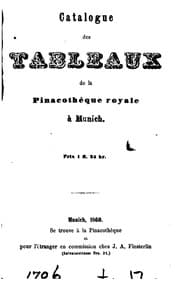 Tapa de Catalogue des tableaux de la Pinacothèque royale à Munich