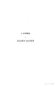 Tapa de A summer at Baden-Baden
