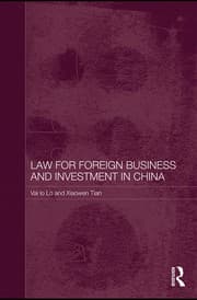 Tapa de Law for foreign business and investment in china