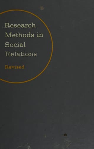 Tapa de Research Methods in Social Relations
