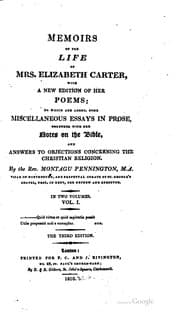 Tapa de Memoirs of the life of Mrs. Elizabeth Carter