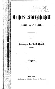 Tapa de Aussees Franzosenzeit 1800 und 1801