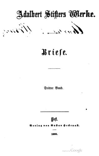 Tapa de Briefe von Adalbert Stifter.