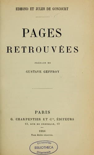 Tapa de Pages retrouvées
