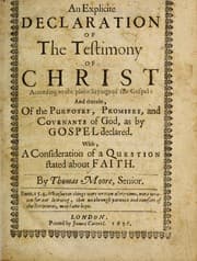 Tapa de An explicite declaration of the testimony of Christ according to the plain sayings of the Gospel