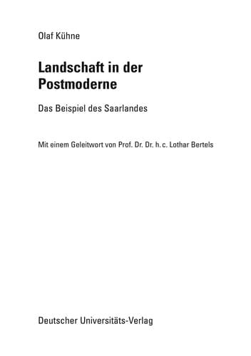 Tapa de Landschaft in der Postmoderne