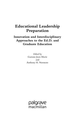 Tapa de Educational leadership preparation