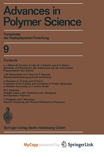 Tapa de Advances in Polymer Science
