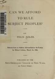 Tapa de Can we afford to rule subject peoples?