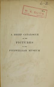 Tapa de A brief catalogue of the pictures in the Fitzwilliam Museum