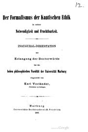 Tapa de Der Formalismus der Kantischen Ethik in seiner Notwendigkeit und Fruchtbarkeit
