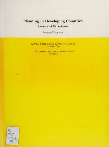 Tapa de Planning in developing countries