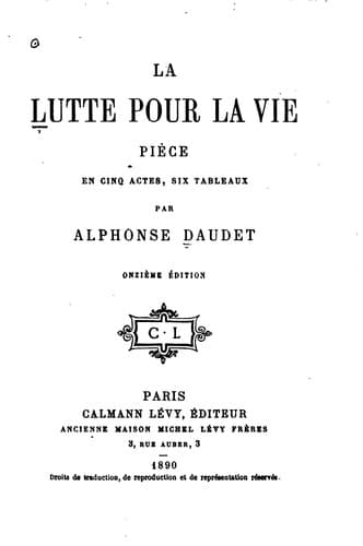 Tapa de La lutte pour la vie