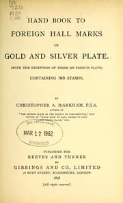 Tapa de Hand book to foreign hall marks on gold and silver plate
