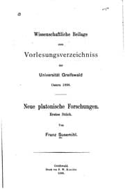 Tapa de Neue platonische Forschungen